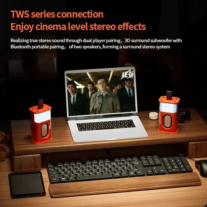 Mechaninio stiliaus mini garsiakalbiai Nešiojami skaidrūs belaidiai Bluetooth stereo maži erdvinio garso garsiakalbiai Garso grotuvo garsiakalbiai