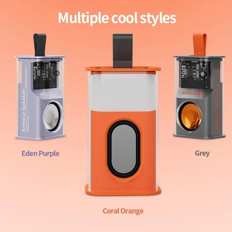 Mechaninio stiliaus mini garsiakalbiai Nešiojami skaidrūs belaidiai Bluetooth stereo maži erdvinio garso garsiakalbiai Garso grotuvo garsiakalbiai