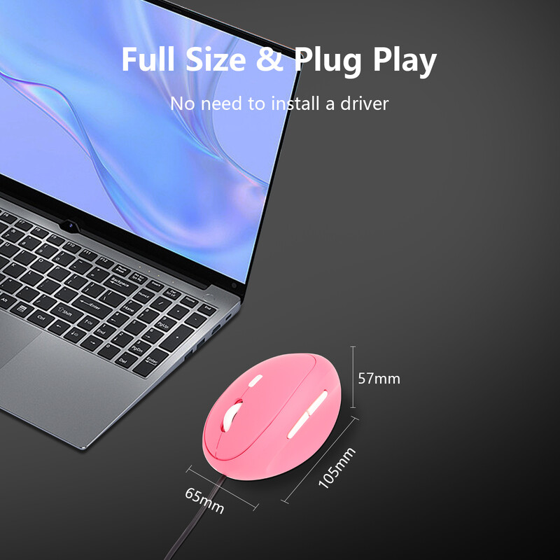 Ergonomiska vertikāla vadu pele, 4 pogas 800/1200/1600 DPI USB datorpele Gamer Biroja peles Plaukstas locītavas Healthy Mause klēpjdatoram