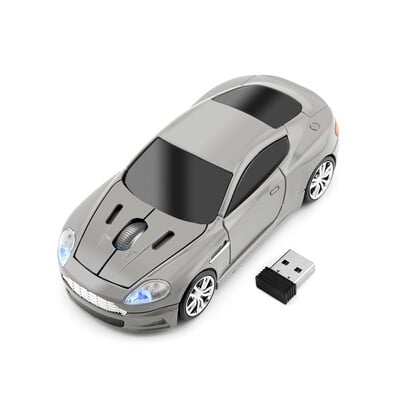 Mouse-ul pentru mașină pentru computer fără fir CHYI, 2,4 GHz, ergonomic, mini optic usb pentru computer, Mause, cadou 3D, far cu LED-uri, șoareci auto pentru laptop