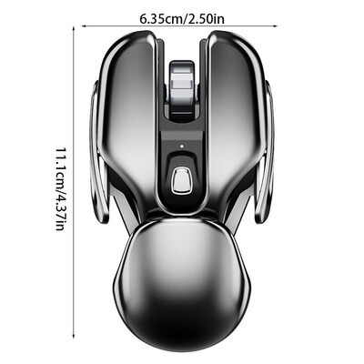 Ποντίκι PX2 Metal 2.4G Wireless Mute 1600DPI 6 κουμπιά για φορητό υπολογιστή υπολογιστή Gaming Office Home Αλουμίνιο Ελαφρύ ποντίκι