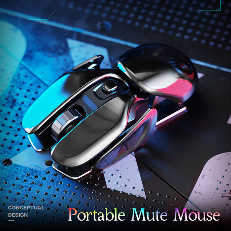 Ποντίκι PX2 Metal 2.4G Wireless Mute 1600DPI 6 κουμπιά για φορητό υπολογιστή υπολογιστή Gaming Office Home Αλουμίνιο Ελαφρύ ποντίκι