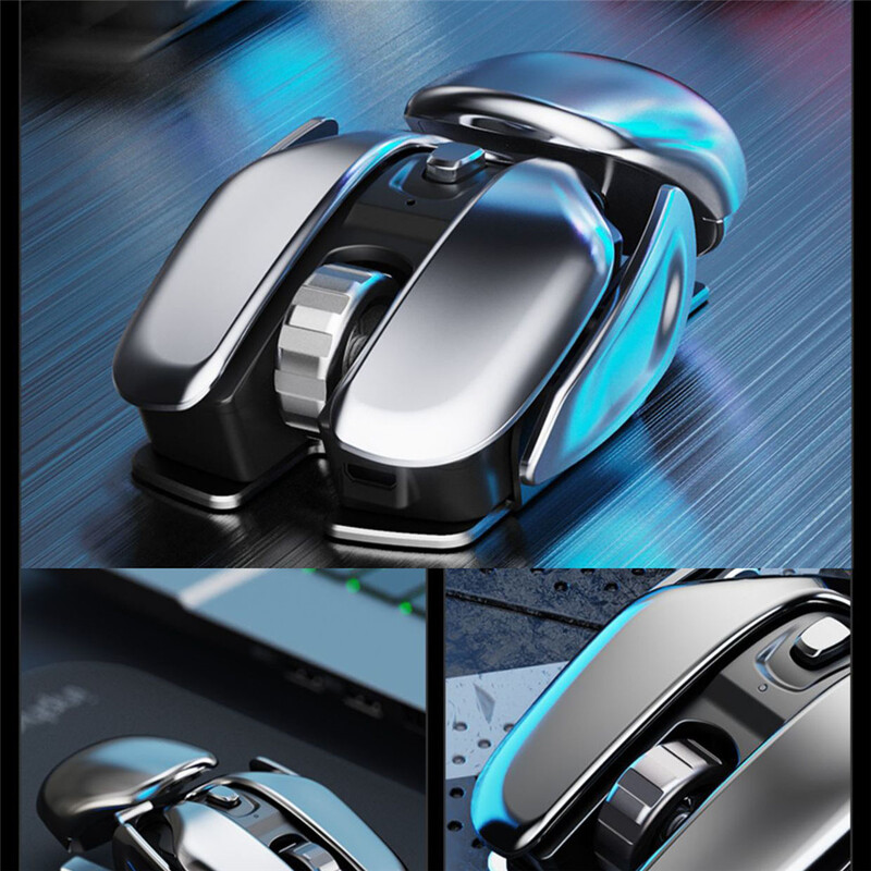 Ποντίκι PX2 Metal 2.4G Wireless Mute 1600DPI 6 κουμπιά για φορητό υπολογιστή υπολογιστή Gaming Office Home Αλουμίνιο Ελαφρύ ποντίκι