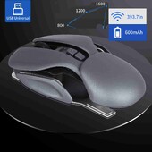 Nová nabíjateľná bezdrôtová myš 2,4 G, ergonomická herná myš s rozlíšením 1600 DPI, USB optická, cool kovová herná myš pre notebooky a počítače