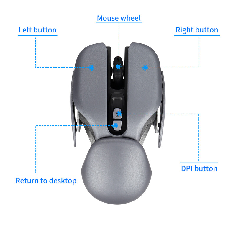 Nová nabíjateľná bezdrôtová myš 2,4 G, ergonomická herná myš s rozlíšením 1600 DPI, USB optická, cool kovová herná myš pre notebooky a počítače