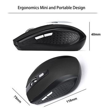 Ασύρματο ποντίκι Ergonomics Mouse 2.4G φορητό φορητό οπτικό ποντίκι γραφείου Ρυθμιζόμενα επίπεδα DPI για φορητό υπολογιστή MacBook