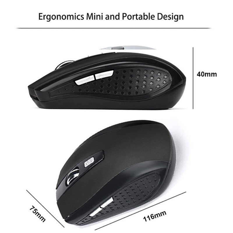 Bezdrôtová myš Ergonomická myš 2.4G Prenosná mobilná optická kancelárska myš s nastaviteľnými úrovňami DPI pre notebooky MacBook