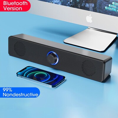 Bară de difuzoare pentru computer 4D Sunet stereo Subwoofer Difuzor Bluetooth Macbook Laptop Notebook PC Player muzical Difuzor cu microfon