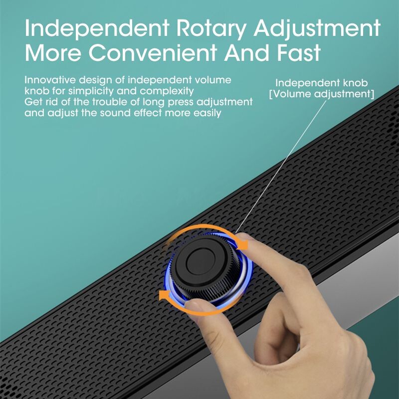 Bară de difuzoare pentru computer 4D Sunet stereo Subwoofer Difuzor Bluetooth Macbook Laptop Notebook PC Player muzical Difuzor cu microfon