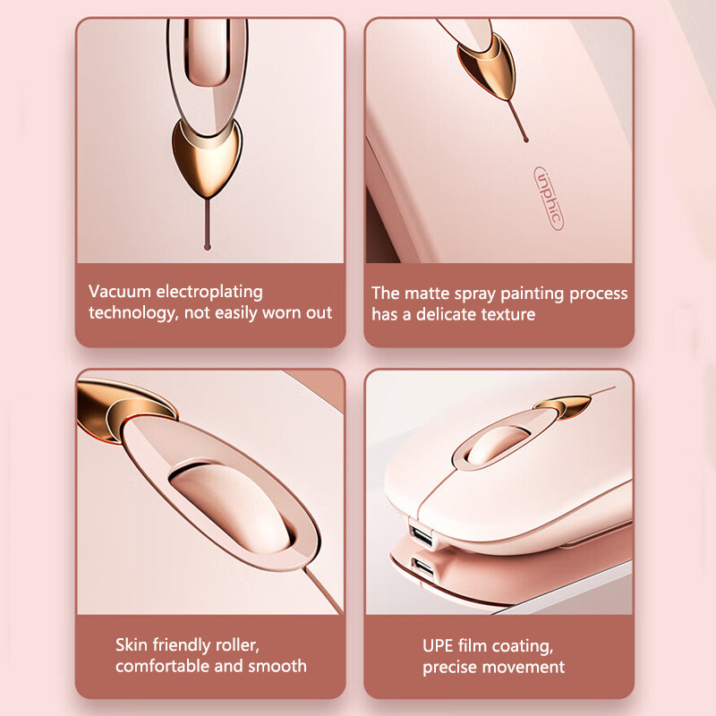 Bluetooth myš 1600DPI Nabíjateľná tichá myš Ultra tenká a prenosná pre Mac iPad Tablet Počítač Notebook