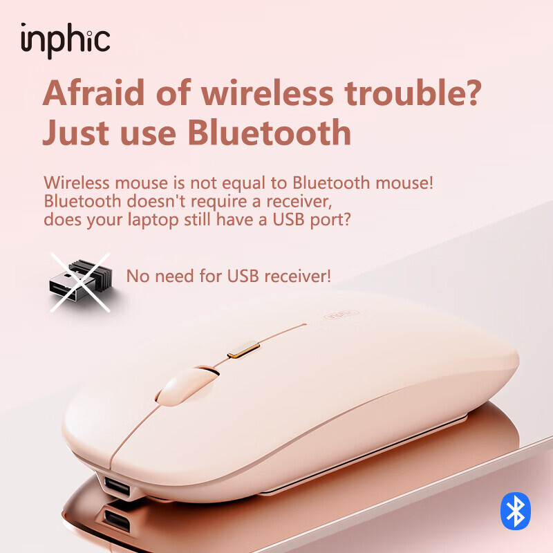 Bluetooth myš 1600DPI Nabíjateľná tichá myš Ultra tenká a prenosná pre Mac iPad Tablet Počítač Notebook