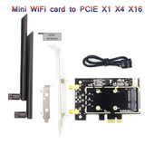 Wifi Adapter PCI-E 1X To Mini Pci Express Wifi Raiser wifi 6 Juhtmevaba kaardi tugi Bluetoothi funktsiooni Mini Pcie Windows 11 jaoks