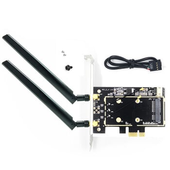 Wifi адаптер PCI-E 1X към Mini Pci Express Wifi Raiser wifi 6 Безжична карта Поддържа Bluetooth функция Mini Pcie за windows 11