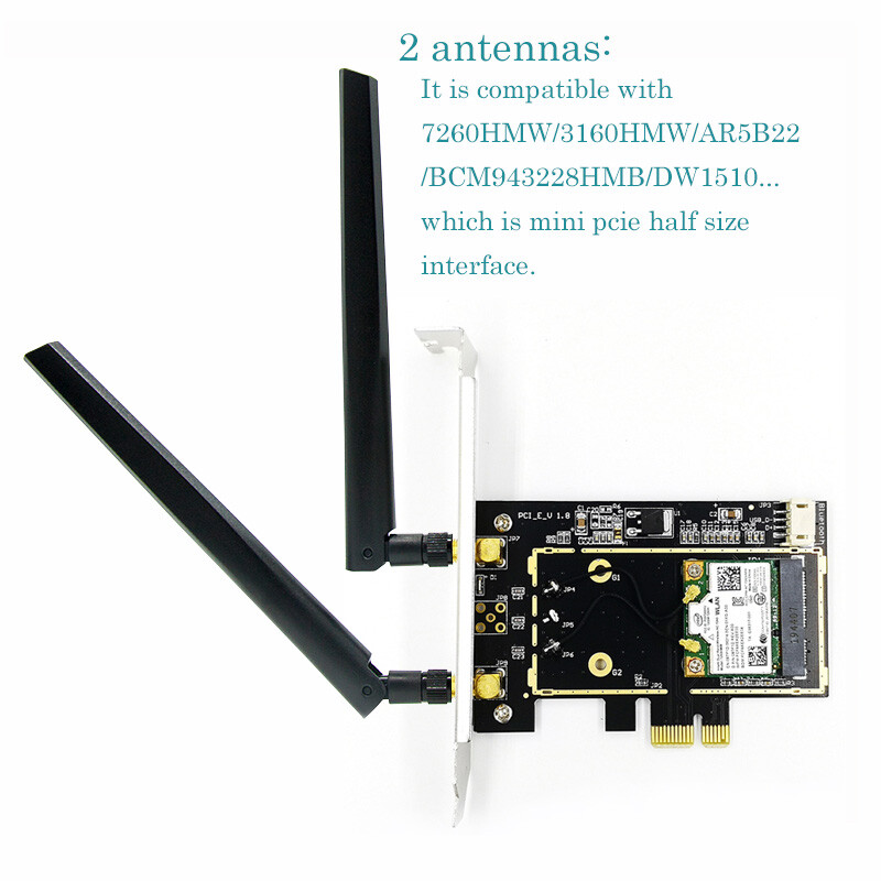 Wifi Adapter PCI-E 1X To Mini Pci Express Wifi Raiser wifi 6 Juhtmevaba kaardi tugi Bluetoothi funktsiooni Mini Pcie Windows 11 jaoks
