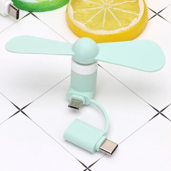 Καλοριφέρ 2 σε 1 τύπου C Micro USB Mini Fan Radiator Για Samsung Xiaomi Huawei HTC Phone Mini Φορητό κινητό τηλέφωνο Μικρός ανεμιστήρας