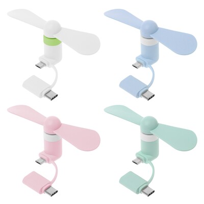 2 az 1-ben C típusú Micro USB mini ventilátor radiátor Samsung Xiaomi Huawei HTC Phone Mini hordozható mobiltelefonhoz, kis ventilátorhoz