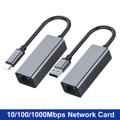 1000Mbps vadu tīkla kartes USB Ethernet adapteris USB 3.0 līdz RJ45 tipa C līdz RJ45 LAN adaptera kabelis MacBook PC Windows