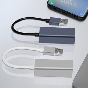 Type-C към RJ45 Gigabit Ethernet LAN мрежов адаптер 10/100/1000Mbps USB мрежова карта USB Type-C кабелен LAN адаптер Алуминиева сплав