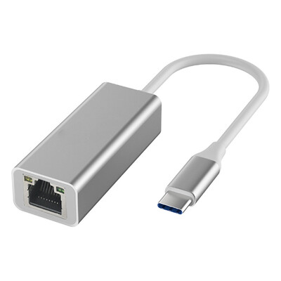 Type-C към RJ45 Gigabit Ethernet LAN мрежов адаптер 10/100/1000Mbps USB мрежова карта USB Type-C кабелен LAN адаптер Алуминиева сплав