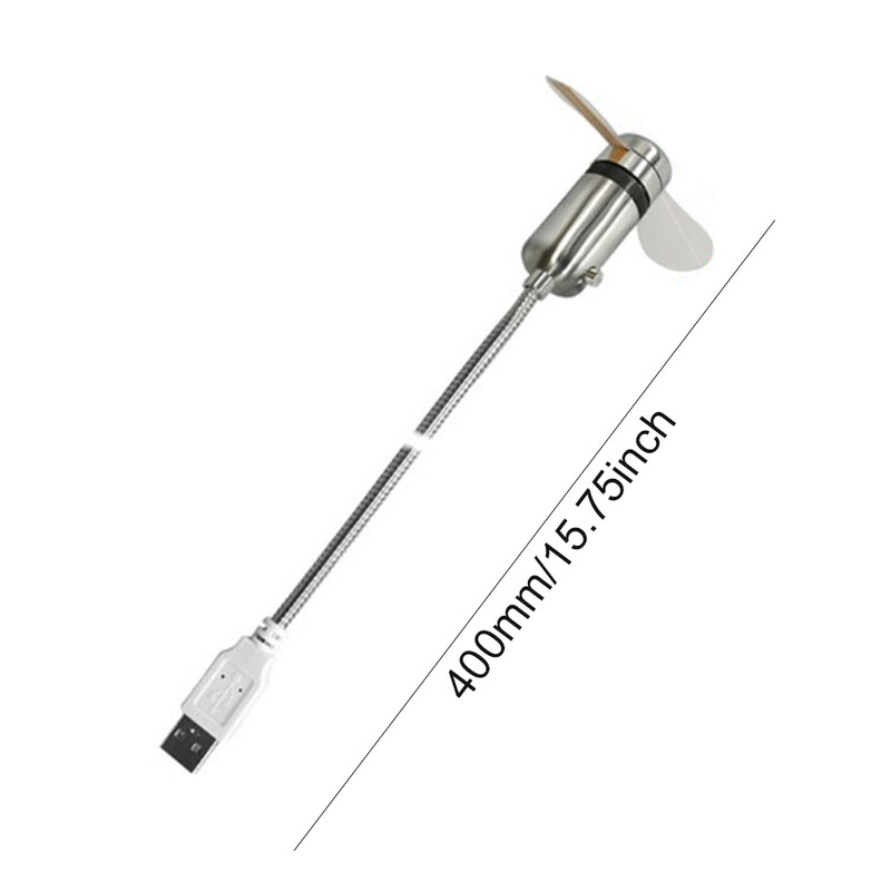 Χειρός Mini USB Fan Ture Οθόνη ώρας και θερμοκρασίας Μικρός νυχτερινός ελαφρύς μεταλλικός ανεμιστήρας ψύξης που αναβοσβήνει για φορητούς υπολογιστές Desktop Cooler