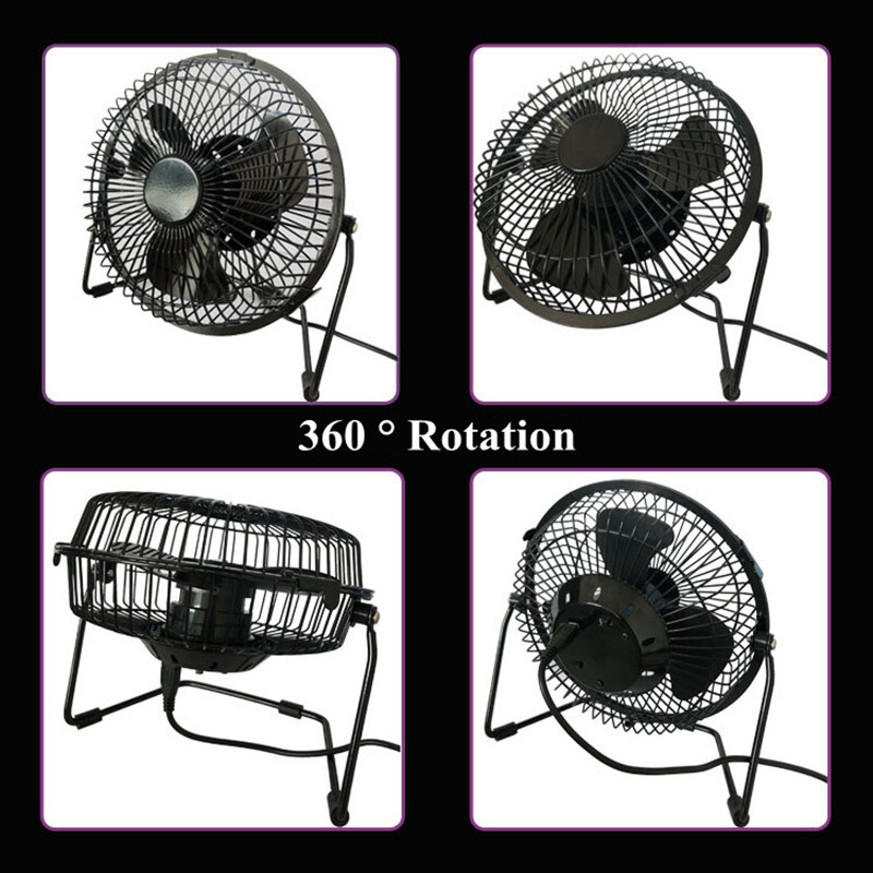 Ρολόι ανεμιστήρων Usb Ρυθμιζόμενη θερμοκρασία Φορητό Γραφείο αυτοκινήτου αθόρυβος ανεμιστήρας 4 ιντσών Iron Art Fans Νέα προϊόντα Αυθεντικότητα TEMP