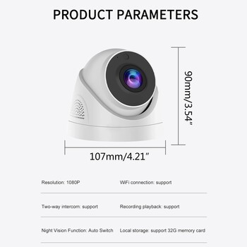 Бебешка IP камера WiFi Малка камера Безжична бавачка Night for Vision Motion Detection Камера за сигурност