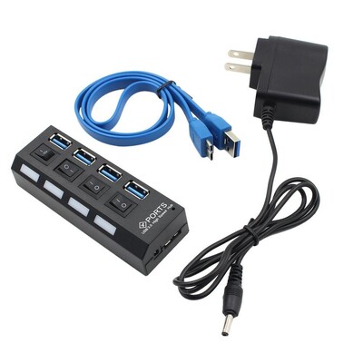 USB 3.0 Hub USB Hub 3.0 Multi USB Splitter Hab 4/7 Port Multiple Expander Koristite strujni adapter USB3 Hub s prekidačem za PC