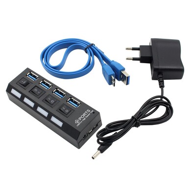 USB 3.0 Hub USB Hub 3.0 Multi USB Splitter Hab 4/7 Port Multiple Expander Koristite strujni adapter USB3 Hub s prekidačem za PC