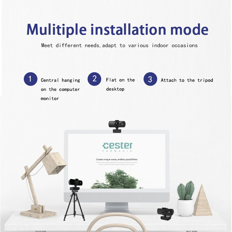 Jauna tīmekļa kamera 2K Full HD 1080P tīmekļa kamera automātiskā fokusa USB tīmekļa kamera ar mikrofonu personālajam datoram Mac klēpjdatoram galddatoram YouTube tīmekļa kamera