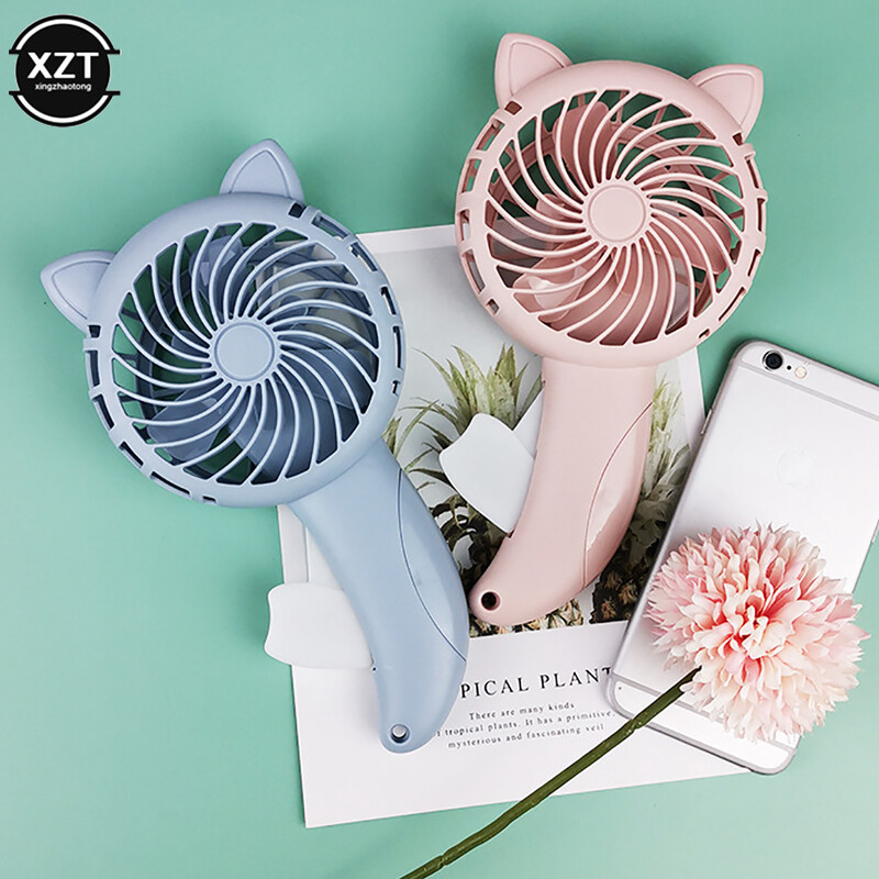 Nešiojamas rankinis slėgio ventiliatorius Mini rankinis ventiliatorius be baterijos Animacinio filmo ventiliatorius Vasarinis oro aušintuvas Kelionių namų mokymosi ventiliatorius