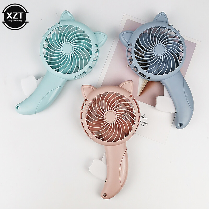 Nešiojamas rankinis slėgio ventiliatorius Mini rankinis ventiliatorius be baterijos Animacinio filmo ventiliatorius Vasarinis oro aušintuvas Kelionių namų mokymosi ventiliatorius
