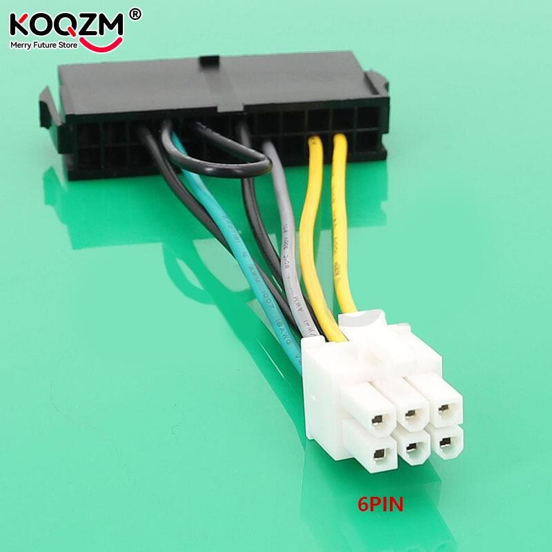 10cm ATX PSU Standard 24Pin mamă la 6P masculin cablu convertor adaptor de alimentare intern pentru placa de bază Dell 6 PIN 3060 5060 7060