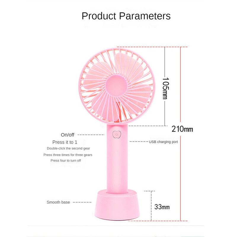 Prenosný ručný ventilátor, nabíjateľný chladiaci mini USB ventilátor s držiakom na telefón pre letnú kanceláriu, domáci vonkajší chladiaci ventilátor, stolové ventilátory