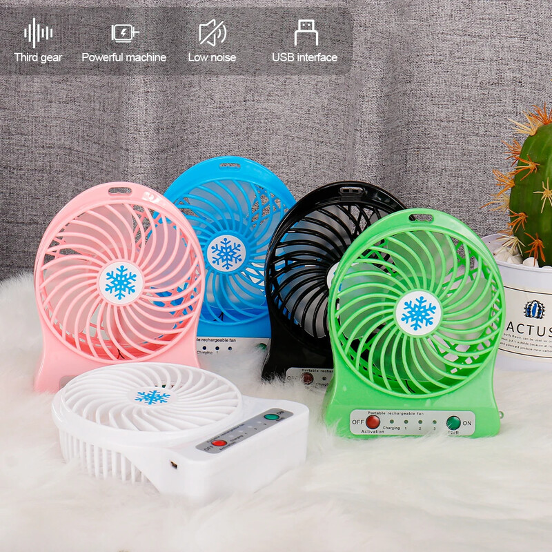Φορητός Mini Fan Air Cooler USB Επιτραπέζιοι ανεμιστήρες ψύξης 3 Λειτουργίες Ρύθμιση ταχύτητας Θερινοί ανεμιστήρες χειρός εξωτερικού γραφείου με φώτα LED