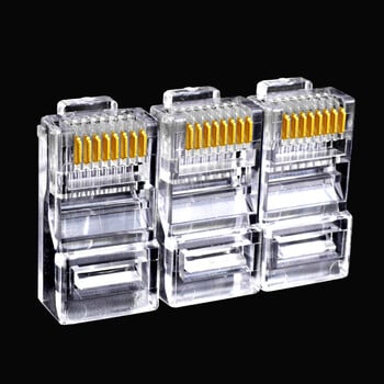 50PCS/Lot RJ45 Ethernet кабели Модул Plug In Мрежов конектор за UTP Cat5e мрежов кабел Crystal Heads 8P8C