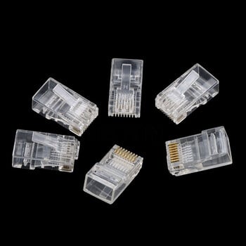 50PCS/Lot RJ45 Ethernet кабели Модул Plug In Мрежов конектор за UTP Cat5e мрежов кабел Crystal Heads 8P8C