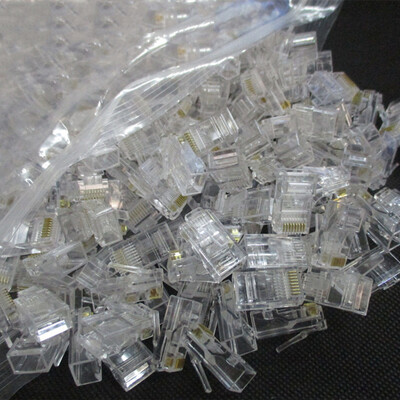 50 db/Lot RJ45 Ethernet kábel Modul dugaszolható hálózati csatlakozó UTP Cat5e hálózati kábel kristályfejekhez 8P8C