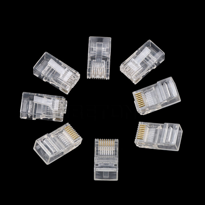 50 buc./lot RJ45 cabluri Ethernet modul conector de rețea pentru cablu de rețea UTP Cat5e capete de cristal 8P8C