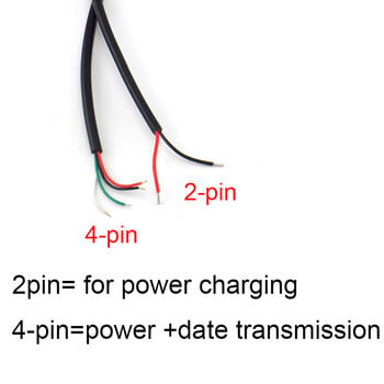 Мъжки към женски 2-пинов 4-пинов кабел Micro USB 2.0 Type-C Зарядно устройство Жичен конектор Захранващ кабел Удължителен кабел Q1