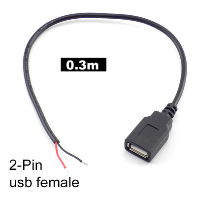 Vyriškas ir moteriškas 2 kontaktų 4 kontaktų Line Micro USB 2.0 Type-C įkroviklio laido jungtis Maitinimo šaltinio prailginimo kabelis Q1