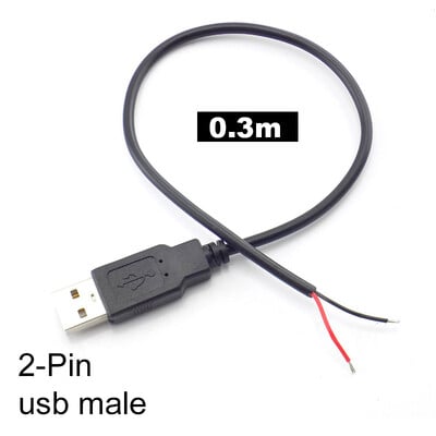 Vyriškas ir moteriškas 2 kontaktų 4 kontaktų Line Micro USB 2.0 Type-C įkroviklio laido jungtis Maitinimo šaltinio prailginimo kabelis Q1