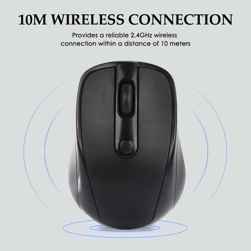 Belaidė pelė tyli 2.4G USB kompiuterio pelė Optinė mini tyli pelė Be triukšmo reguliuojama DPI pelė, skirta Windows Mac Linux