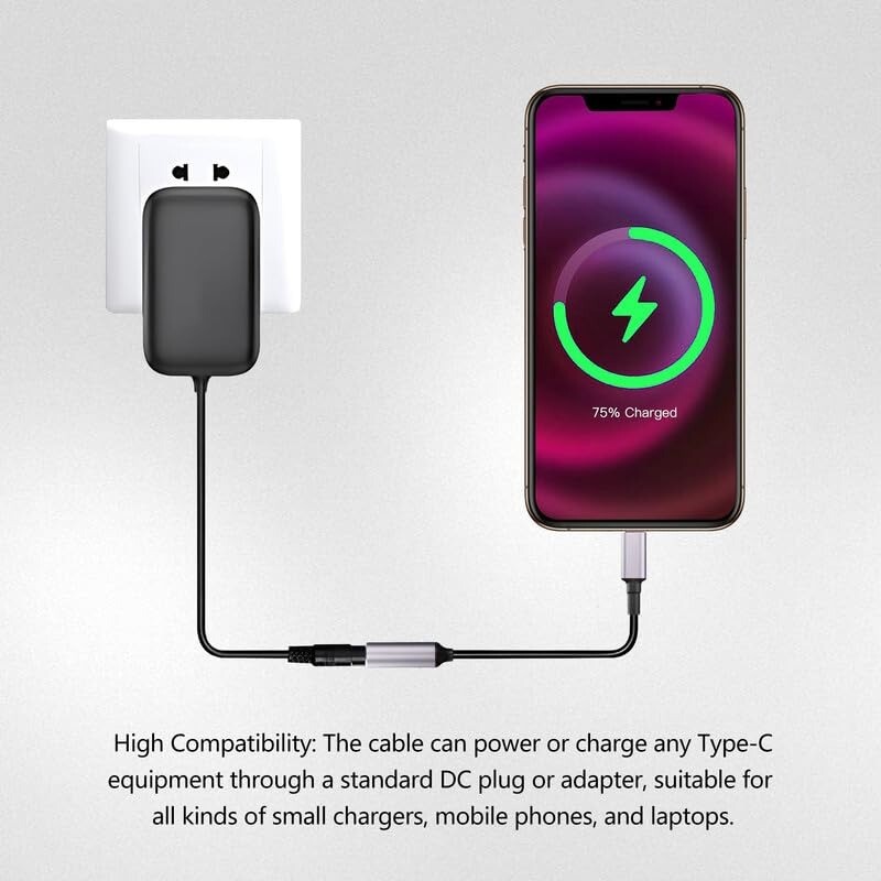 Nabíjací kábel PD100W s redukciou Square Jack na USB Type-C kompatibilný s napájacím adaptérom Lenovo pre notebooky, mobilné telefóny, tablety