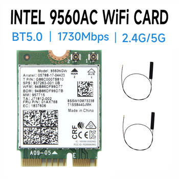 Двубандова безжична AC 9560 9560NGW AC9560 за 9560ngw 802.11ac NGFF 2.4G / 5G 2x2 Wi-Fi карта Bluetooth 5.0 NGFF /M.2