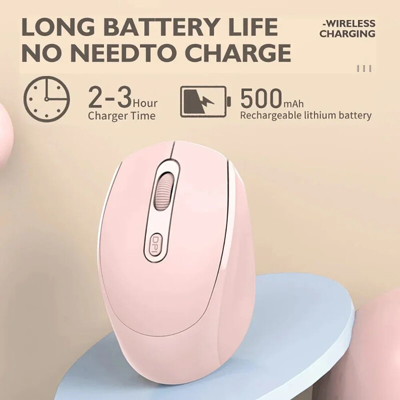 Újratölthető Bluetooth-kompatibilis vezeték nélküli egér 2.4G optikai egerek USB RGB 1600DPI egérrel számítógéphez laptophoz PC némító egér