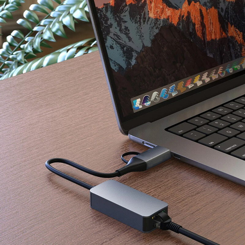 Προσαρμογέας κάρτας δικτύου 2500Mbps Προσαρμογέας USB/Type-C σε RJ45 2.5G USB 3.0 Ενσύρματο μετατροπέα κάρτας δικτύου HUB για φορητό υπολογιστή Win 7/8/10