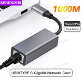 Adaptér káblovej sieťovej karty 1000 Mbps, ethernetový adaptér USB typu C na RJ45, sieťová karta USB 3.0 na RJ45, internetový kábel USB LAN