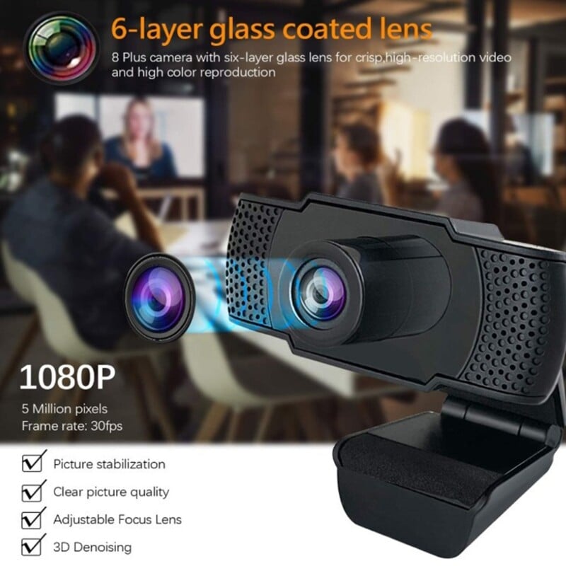 Cameră Web High-D 1080P Computer PC Cameră web cu microfon pentru transmisie video în direct
