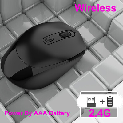 Bezdrôtová USB myš 2,4 GHz s prijímačom 1600 DPI pre PC, MacBook, tablet, notebook, napájanie z batérie AAA