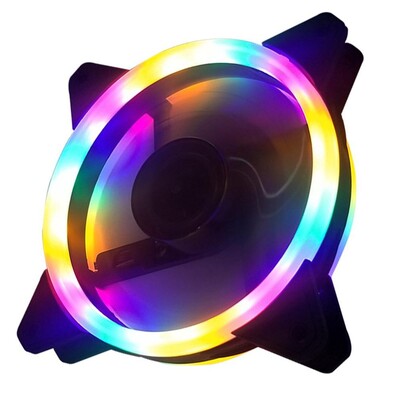 120 mm-es 4 tűs Rgb ház hűtőventilátor Színes kék-piros-fehér folyadékcsapágyas Led hűtőventilátor állítható radiátor hűtőborda PC-hez